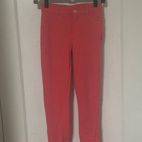 Coral Pink Jeggings - Picture 1 of 3